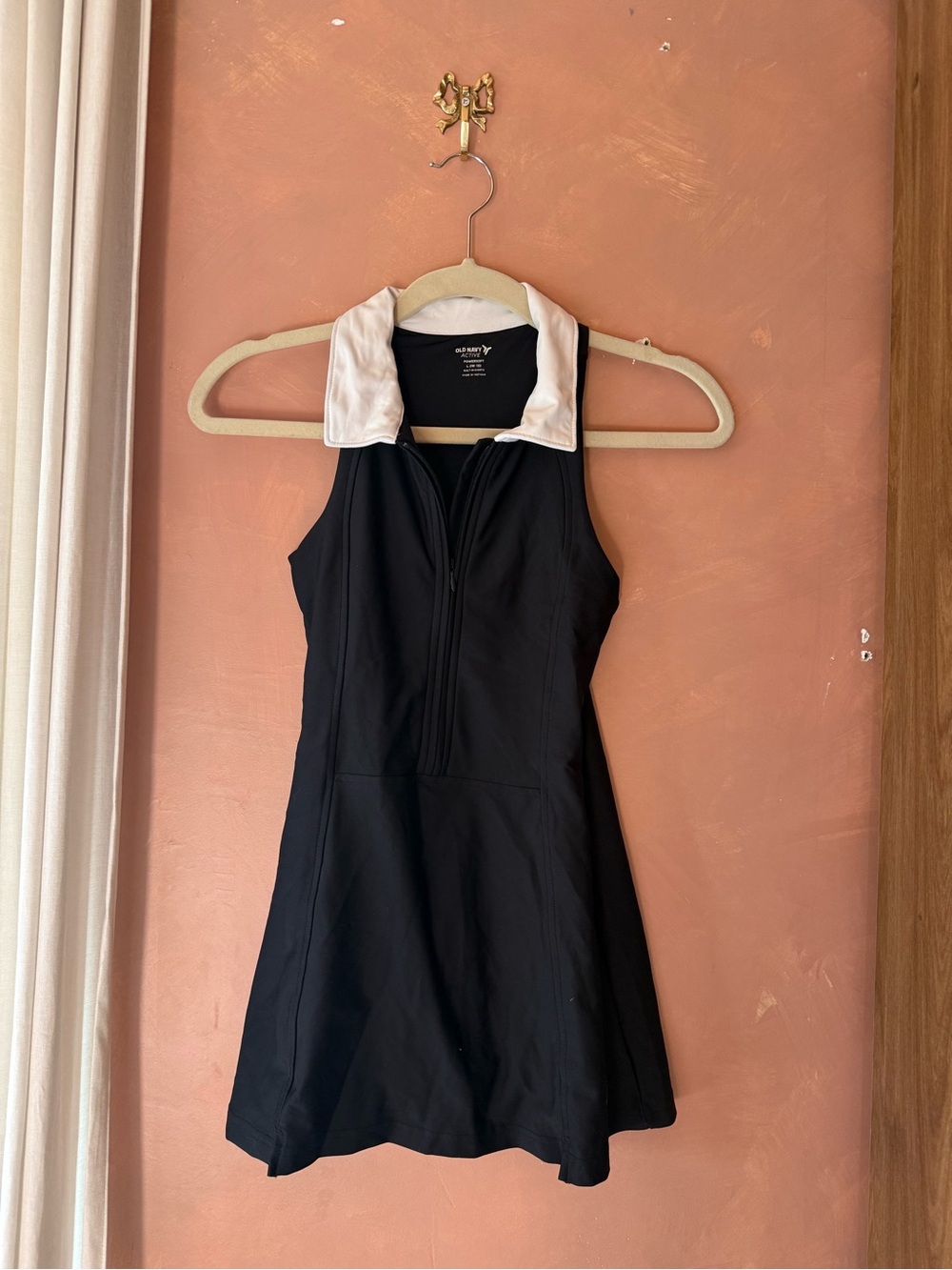Black Tennis Dress with White Collar